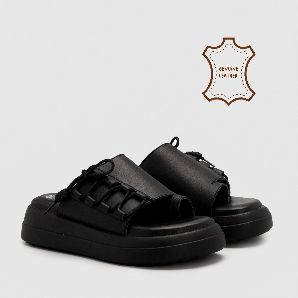 Elony Sandals Genuine Leather Black