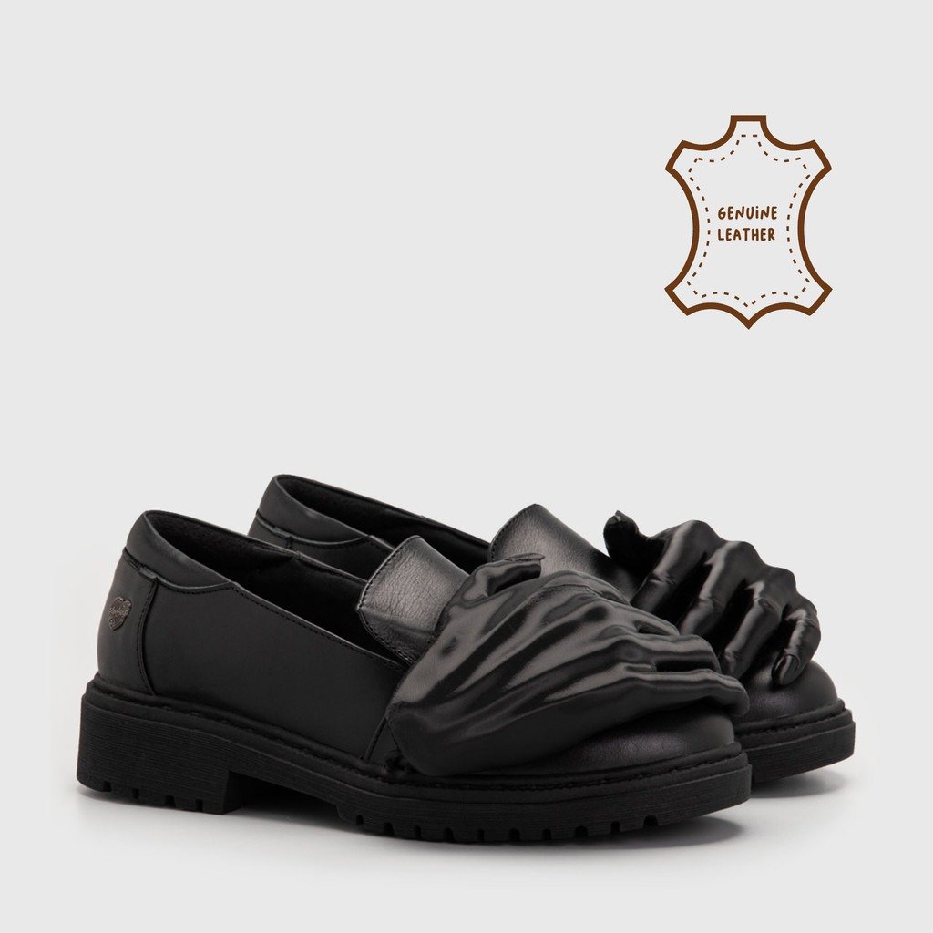 Caress Loafers Genuine Leather Black