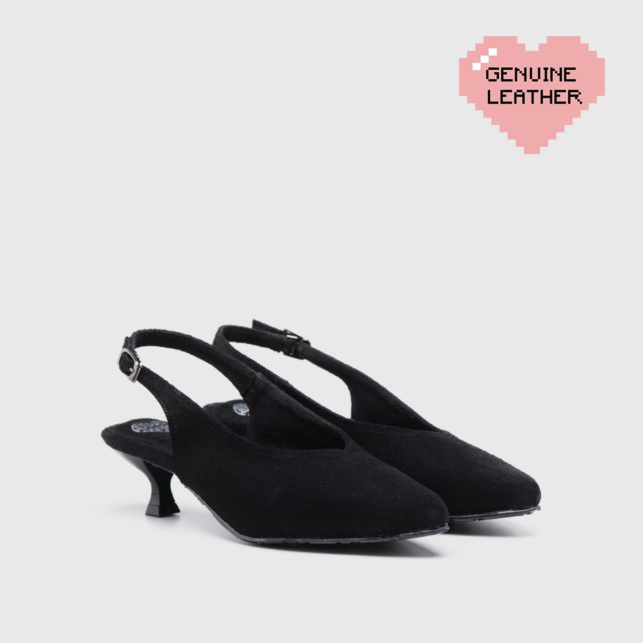 Laviska Heels Genuine Suede Black