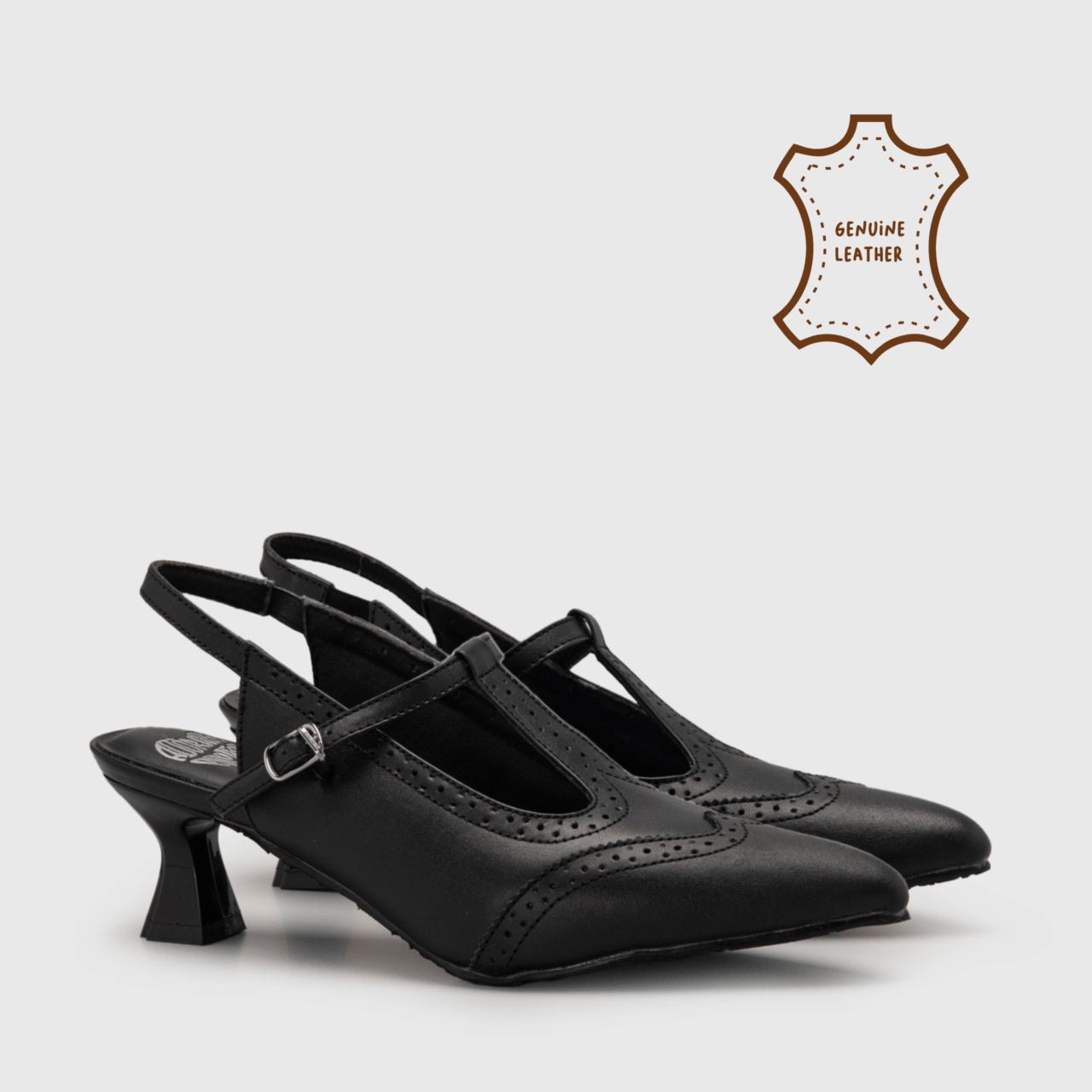 Etera Heels Genuine Leather Black