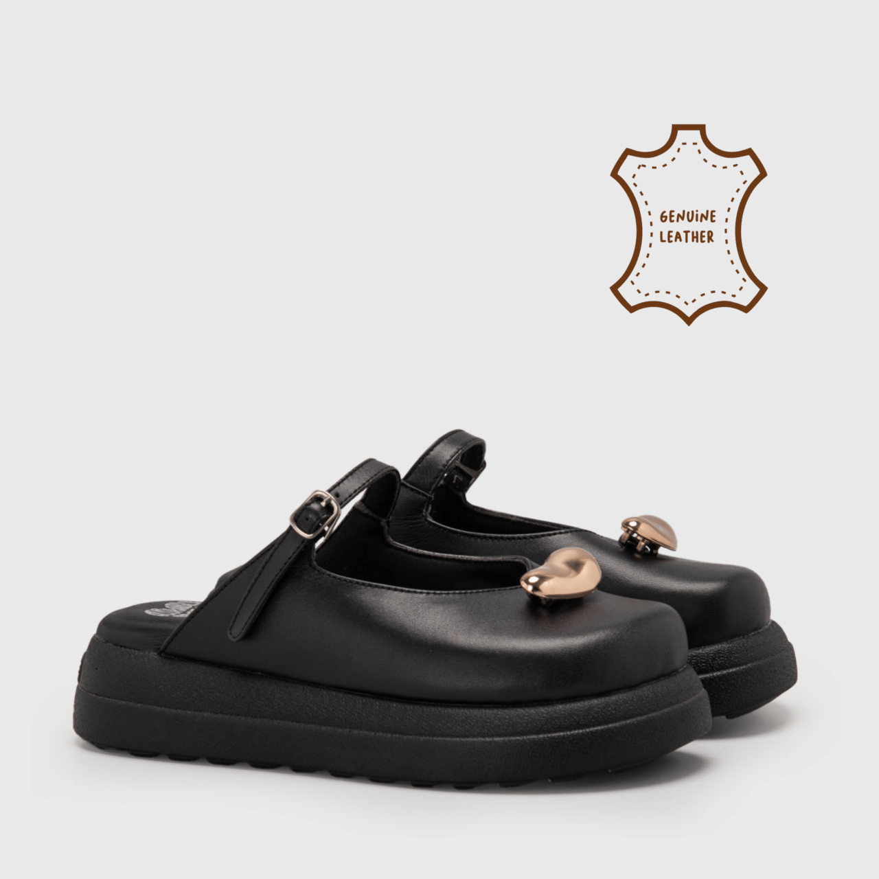 Daraca Sandals Genuine Leather Black