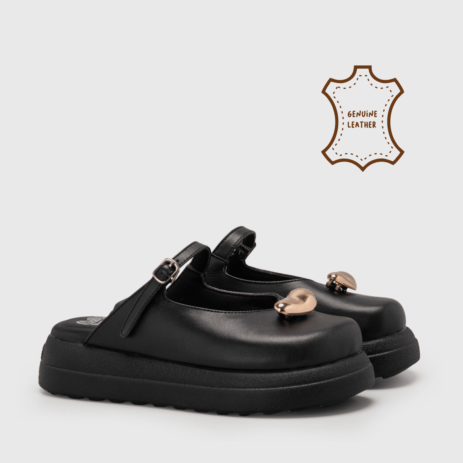 Daraca Sandals Genuine Leather Black
