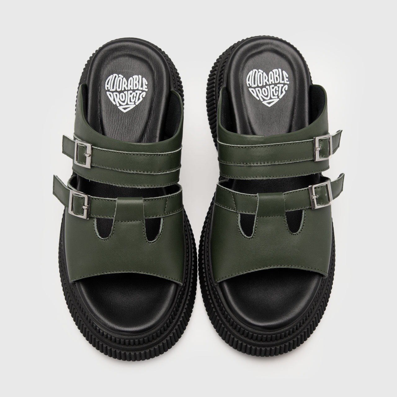 Calila Sandals Genuine Leather Olive - Image 6
