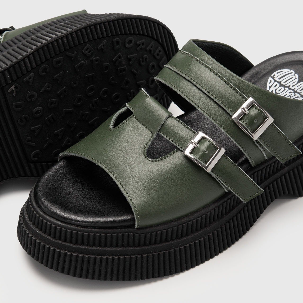 Calila Sandals Genuine Leather Olive - Image 8