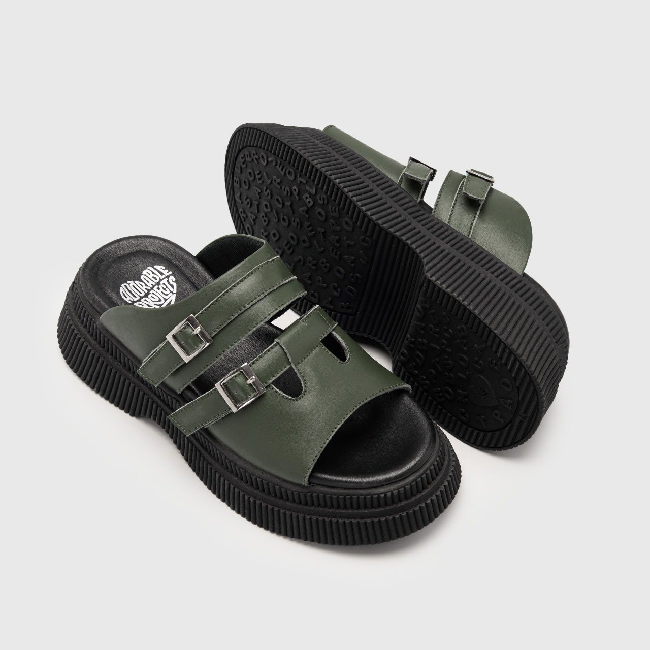 Calila Sandals Genuine Leather Olive - Image 7