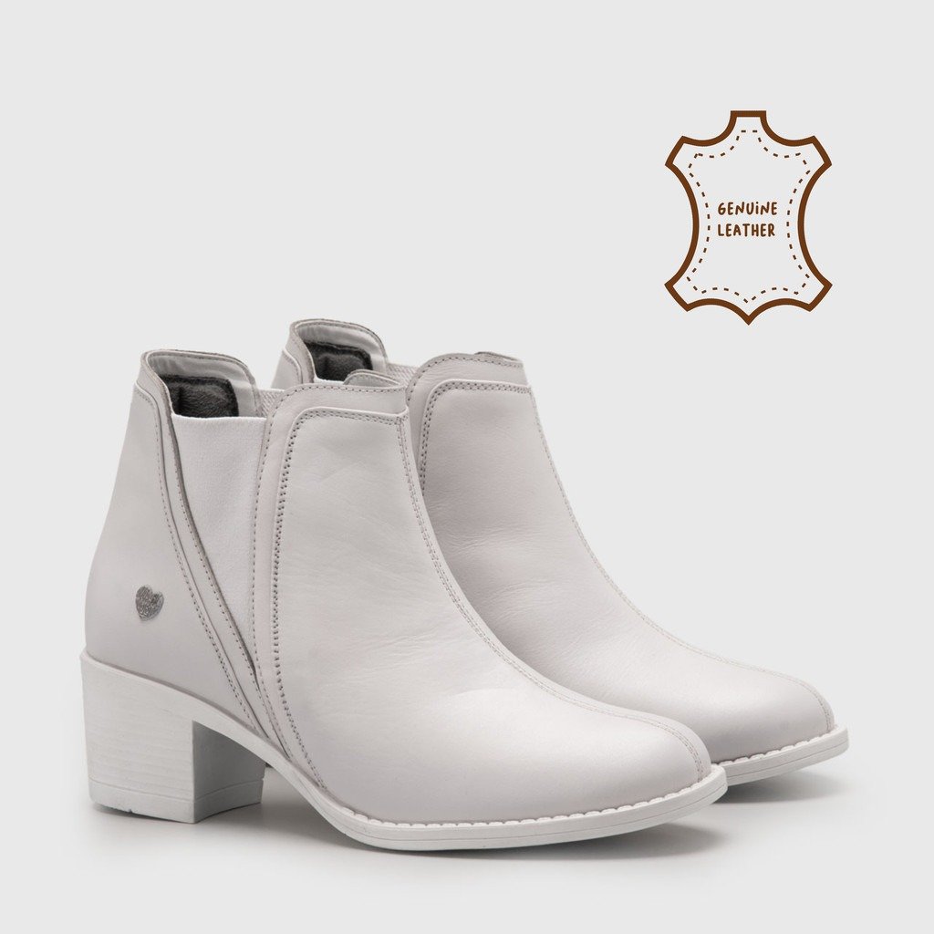 Butty Boots Genuine Leather White